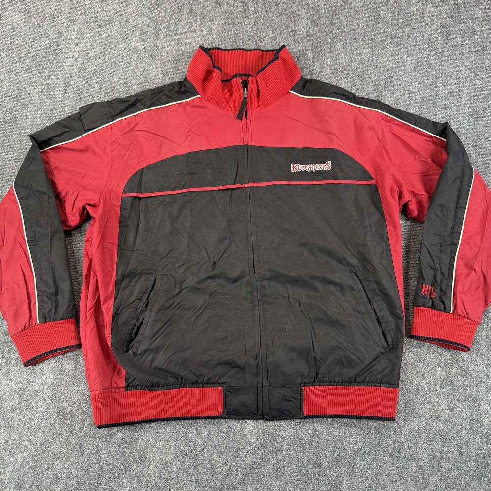 Vintage Tampa Bay Buccaneers Jacket Mens 2XL‎ Black Red NFL Football 90s
